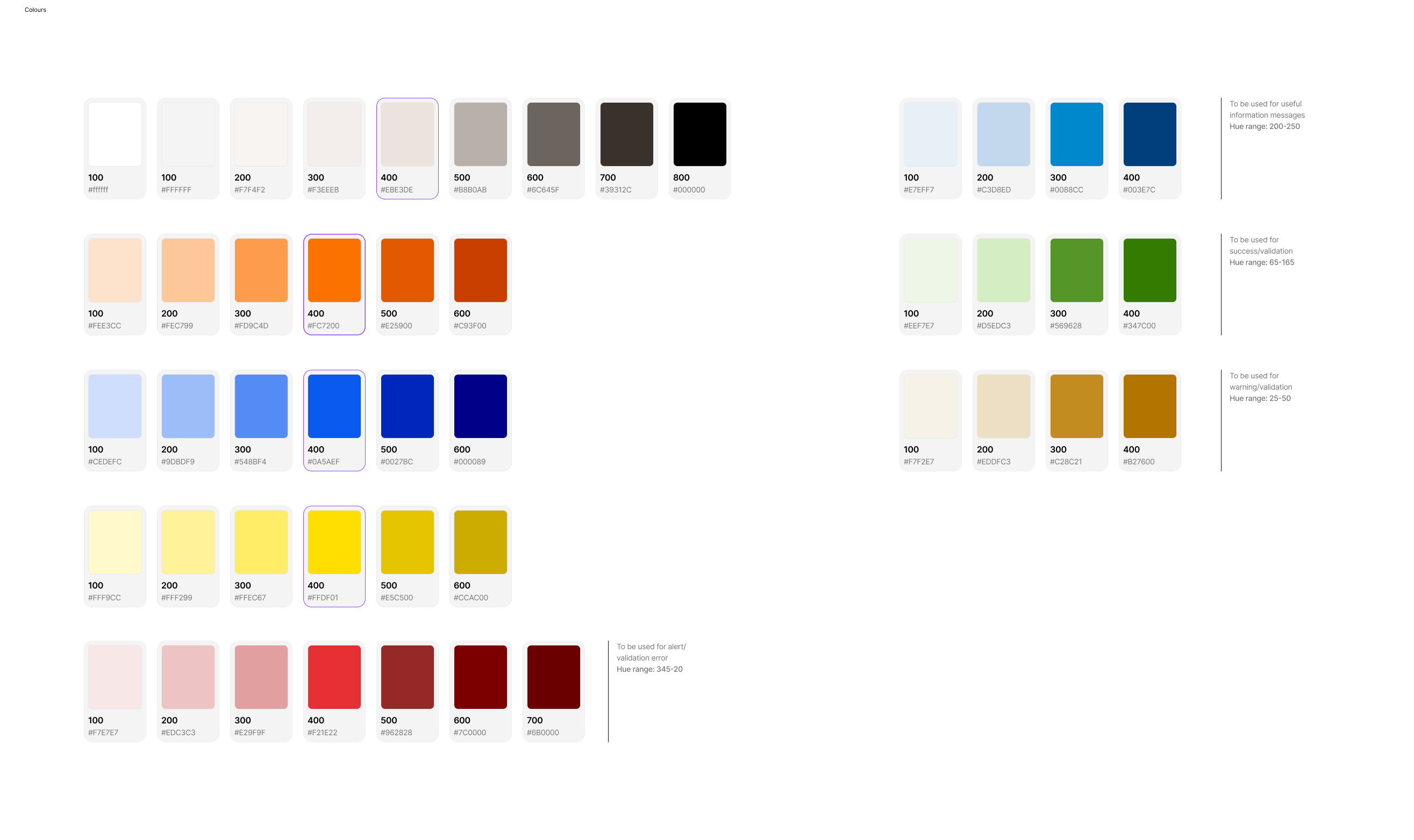 Color palette