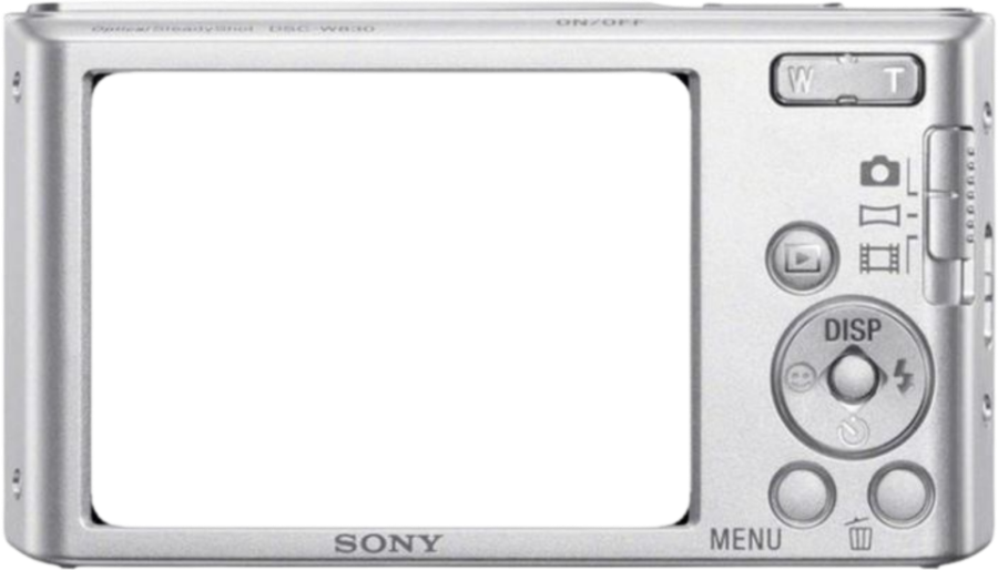 Silver Sony point-and-shoot camera