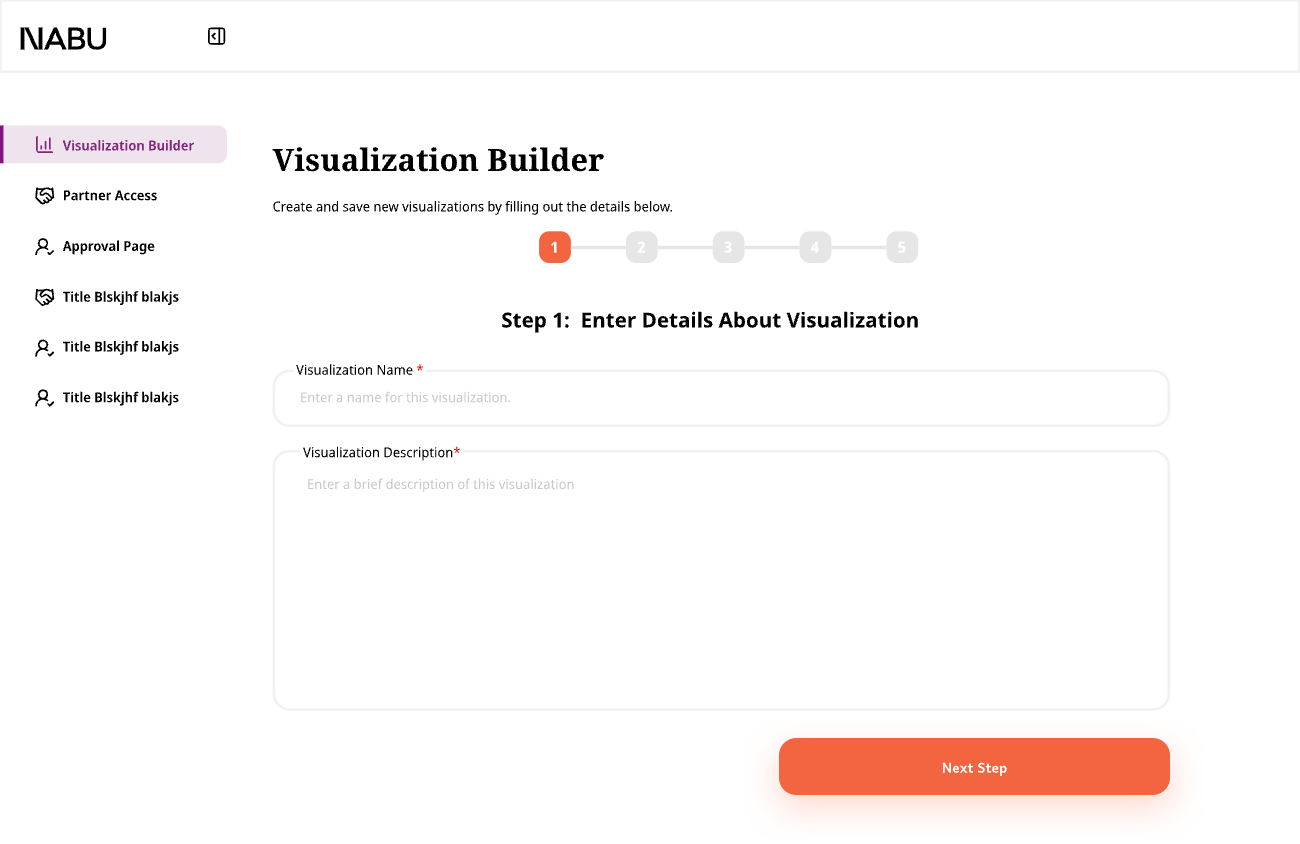NABU visualization builder screen
